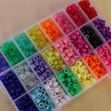 Perlen, 3800 Stücke 9mm Perlen Set in 24 Farben mit Elastischer Schnur für Die Herstellung von Armband Schmuck