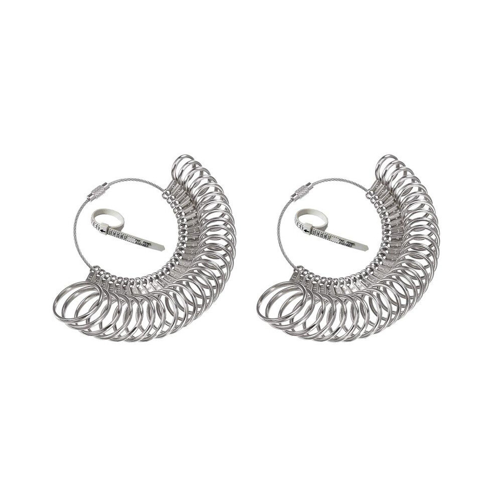 2X 0-13 Ring Sizer Measuring Tool Set Metal Ring Sizers Metal Ring Gauges Finger Sizer & Ring Mandrel 6033058451108