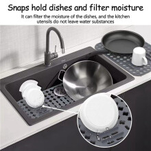 Kitchen Sink Protectors Mat 2 Pack, Silicone Sink Grid for Bottom of Kitchen Sink, Sink Mats for Stainless Steel Sink