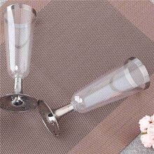 3X Flûte à Champagne de Mariage Tasse de Mariage En Plastique Jetable Créative Verre à Champagne Ustensiles à Boire pour la Fête-Argent
