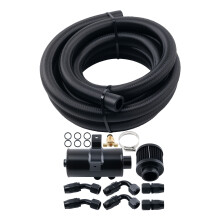 Aluminiumölsammeltank mit Filter 0,75 l 3 m geflochtener Nylonschlauch AN10 Kit