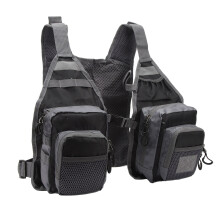 Unisex Strap Fly Fishing Vest with 8 Pockets Oxford Cloth, Reflective Strips
