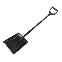 3-in-1 Schneeschaufel-Set mit Eiskratzer und Bürste, zusammenklappbar, schwarz