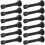 24 Pack Black Spring Door Stops, Flexible Spring  with Low Mounted Black Rubber Bumper Tips 2