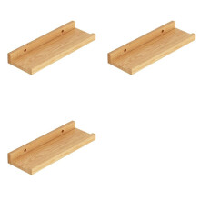 3X Wall Shelf Household Living Room Wall Rack Perforated Word Board Book Rack Solid Wood Small Shelf 30cm