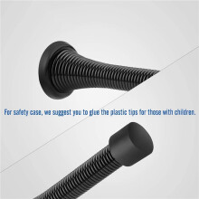 Paquete de 24 Topes de Puerta con Resorte Negro, Tope de Puerta con Resorte Flexible con Puntas de Parachoques de Caucho Negro de Montaje Bajo