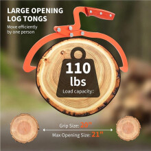 2pcs 20Inch Log Tongs Loads to 110 Lbs 2 Claw Skidding Tongs Non-Slip Grip Loading Capacity, Dragging & Carrying Tool