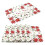 Conjunto de Jogos Americanos com 12 Poinsétias de Natal Bordadas e Design de Azevinho, Decoração de Mesa de Natal de 11 X 17 Polegadas 2