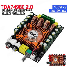 2X TDA7498E 2.0 High Power Digital Power Amplifier Board 160Wx2 Stereo Amplifier Board Support BTL 220W with Cooling Fan