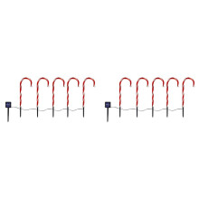 2X Solar Christmas Candy Cane Lights, Outdoor Christmas Decorations, Waterproof Pathway Lights, Garden Lights