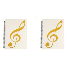 2X Sheet Music Folder, 60 Pages Capacity, Sheet Music/Holder,Fits Letter Size A4, Writable & Detachable(White)