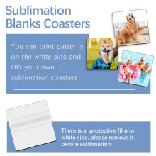 60 Pcs Sublimation Square Coaster Blanks Bulk with Cork Back Sublimation Coasters Blanks Cork 3.86x3.86 Inch