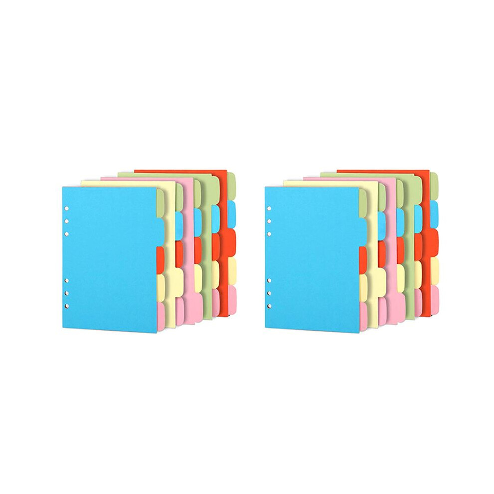 20 Sets A6 Subject Dividers Paper Sheet, Punched File Card Dividers,Tabbed Index Divider For Notebook Insert Planner 4712883936456