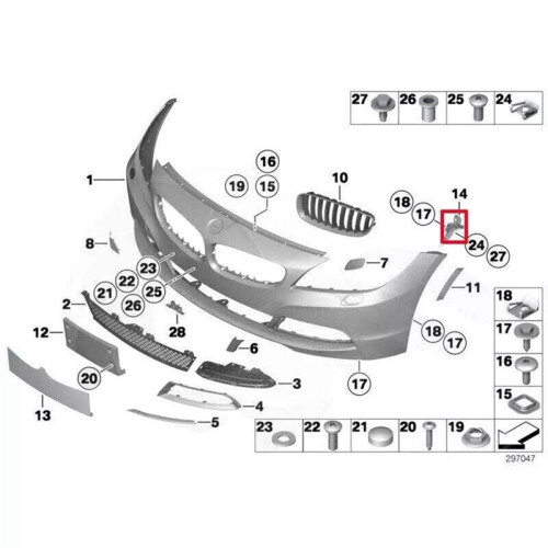 Front Bumper Retainer Bracket Holder Bumper Bracket for  E89 Z4 2009-2016 Right Side 51117192158 2