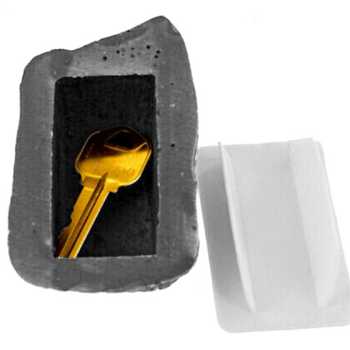 2X Hide A Key in Plain Sight in A Real Looking Rock/Stone, Holds Standard Sized Spare Keys 2