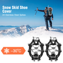 201 Stainless Steel Snow Crampons, L/XL, Black/Orange, Adjustable