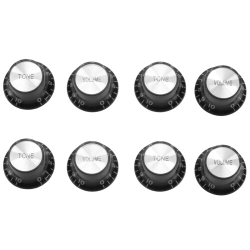 Gitarrenknöpfe 4 Bände und 4 Töne Silber Top Hat Bell