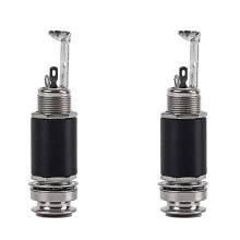 2Stück 1/4 Zoll 6,35 mm Akustische Elektrische Gitarre Bass Ausgang Jack Gurt Knopf Endpin Steckdose Stereo Zylinder