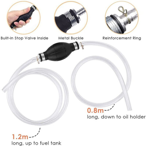 2 set 8mm Hand Pump,Fuel Liquid Transfer Pump Manual Hand Pump with 2M 2
