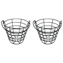 2X Stainless Metal  Basket  Range Basket   Container  Containers Holder Holds 50 Balls-Black