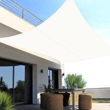 SUNNY GUARD Sun Shade Sail Rectangle 3x4m Waterproof UV Block for Garden Outdoor Patio - Cream