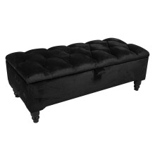 ISTOOLS Rectangular Ottomans Hand Made in UK Chesterfield Ottoman Storage Box with Lid-Velvet Upholstered Footstool for Living Room-Cloth Toy and Shoe