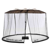 Tiimmgaal Mosquito Netting for Patio Umbrella & Gazebo (14FT Black)