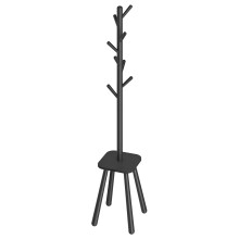 VASAGLE Coat Rack Stand, Free Standing Hall Tree with 8 Hooks and Storage Shelf, 170.5 cm Tall, for Coats, Hats, Bags, for Hallway, Entryway, Bedroom,