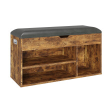 Panana Shoe Bench with Padded Seat, Bed End Stool with Hidden Storage Bench With Storage Chest & 3 Compartments Hallway, Bedroom, Living Room, Easy
