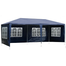 Panana Outdoor Tent 20''x10'' PE Garden Gazebo Marquee Canopy Party Wedding Tent Marquee With Sidewalls 6X3m (Blue)