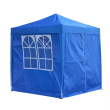 2x2m Pop Up Gazebo Tent All Weather Gazebo ideal for Outdoor Party Camping Tent Canopy Marquee with Sidewalls, Windows, Carry Bag (Blue)