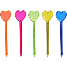 100 Pcs Multicolor Plastic Fruit Picks Toothpicks Heart Cocktail Appetizer Picks Finger Food Sticks Sandwich Drink Picks Cocktail Party Decorations
