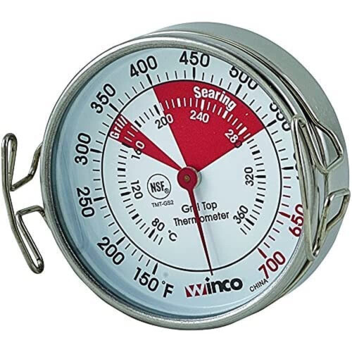 Winco TMT-GS2 Grill Surface Thermometer with Pot Clip, 2-Inch