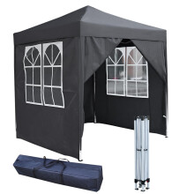 2x2m Pop Up Gazebo with 4 Removable Sidewalls, Portable Outdoor Party Tent with Carry Bag, All Weather Canopy for Camping, Markets, Garden Events