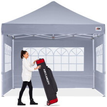 ABCCANOPY 3 x 3M Ez Pop Up Gazebo Pop Up Outdoor Canopy Tent Party Tent Wedding Instant Shelter with Elegant Church, Bonus Carrying Case/Bag (Gray)