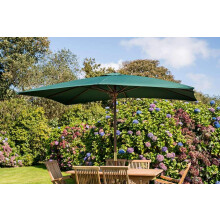 Dark Green Rectangular 3m x 2m Wooden Garden Parasol
