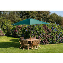 Teak Garden Market Octagonal 3.5m Wooden Outdoor Parasol - Dark Green