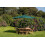 Dark Green Rectangular 3m x 2m Wooden Garden Parasol 4