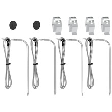 Meat Probe Kit for Masterbulit Gravity Series 560/800/1050 XL Digital Charcoal Grill and Smoker, Meat Thermometers with Clips and Gormmet 4-Pack
