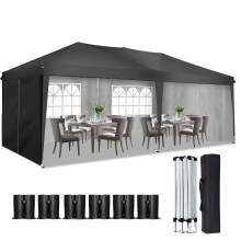 SANHENG Pop Up Gazebo, 3x6m Gazebo with sides, Waterproof, UV-Resistant, Easy-Assembly ideal for Weddings, Parties, Picnics and Commercial Use (Grey)