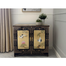 China Warehouse Direct Gold Leaf Hand Painted Chinese Cabinet