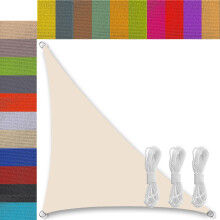 Sun Sail 2 x 3 x 3.6 m Triangle Right Angle Canvas Waterproof Sun Sail Made to Measure Balcony Rain Protection 95% UV Protection Wind Protection