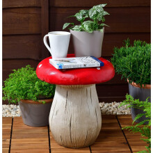 Bloomingtons Direct Large Toadstool Garden Stool Freestanding Pedestal Base Decorative Sturdy Animated Highly Detailed Perfect Patio, Garden, Lawn