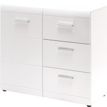 Germania Chest of drawers 3581-84 GW-Adana, in White, Fronts high gloss with groove milling, 96 x 86 x 40 cm (WxHxD)