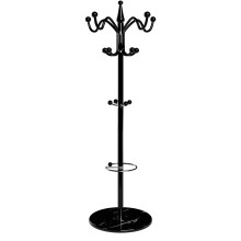 Deuba Coat Stand with Umbrella Holder Marble Base 1.7 metre Velvet black 3