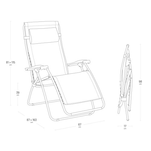Lafuma R-Clip Batyline Iso Zero Gravity Lounger - Clementine 2