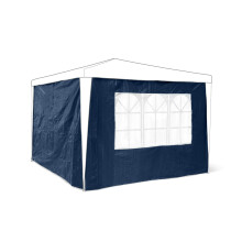 Relaxdays Side Parts Set of 2 for 3x3m Gazebo Pavilion Tent, Walls w Windows for Canopy, Privacy Screen for Party Tent, Blue
