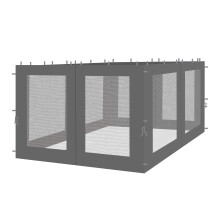 Quick-Star 4 Side Panels with Mosquito Net for Rank Gazebo 3x4m Side Panel Anthracite