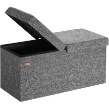 CASARIA? 100L Storage Bench | Foldable Footstool | Fabric Ottoman with Lid | 300kg Load Capacity | Comfortable Padding | Versatile Use for Living