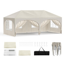 WOLTU Pop-up Gazebo, Gazebo with Sides 3m x 6m, Folding Event Shelter for Outdoor, Garden, Camping, Height Adjustable, Waterproof, UV-Protection, with